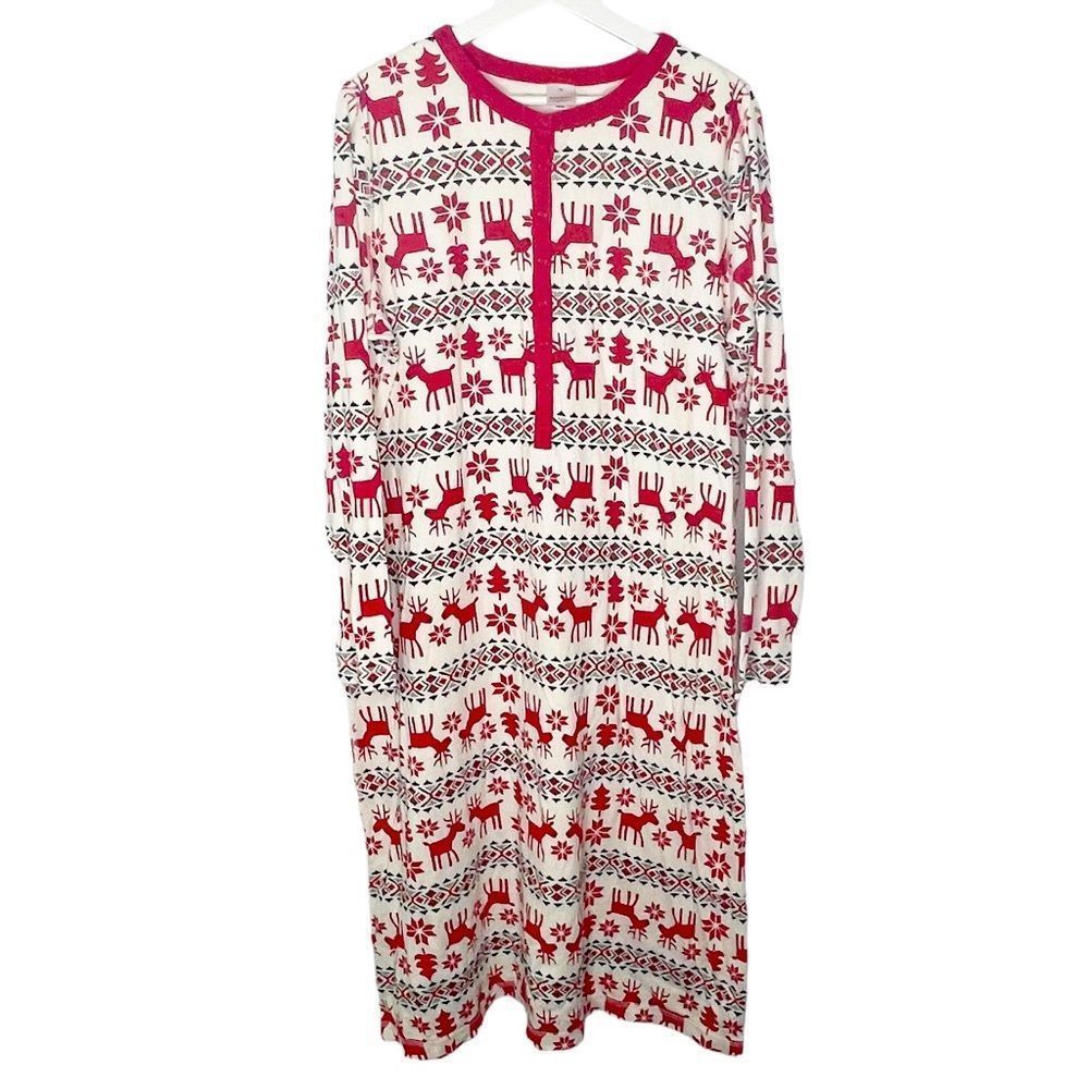 Hanna Andersson Christmas holiday cotton deer print night shirt
